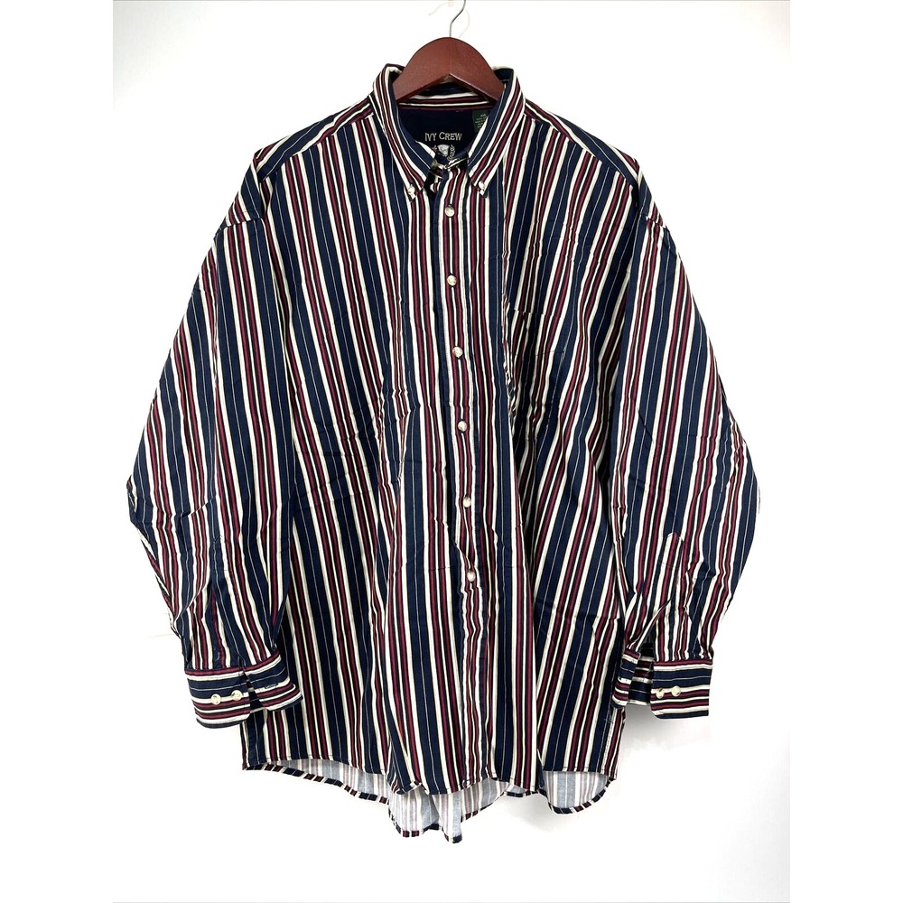 Ivy Crew Classic Men's 2XL Multiple Color Striped Button Down Long Sleeve Shirt